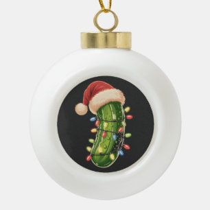 Weihnachtsgurke Gurke In Xmas Licht Gurke Keramik Kugel-Ornament