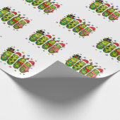 Weihnachtsgurken-Crew Geschenkpapier (Ecke)