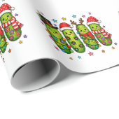 Weihnachtsgurken-Crew Geschenkpapier (Rolleneckpunkt)