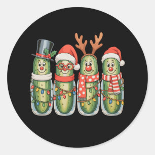 Weihnachtsgurken Lustiges Xmas Festliches Weihnach Runder Aufkleber