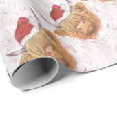 Weihnachtsgurren Hochland-Kuh mit Weihnachtshut Geschenkpapier (Rolleneckpunkt)