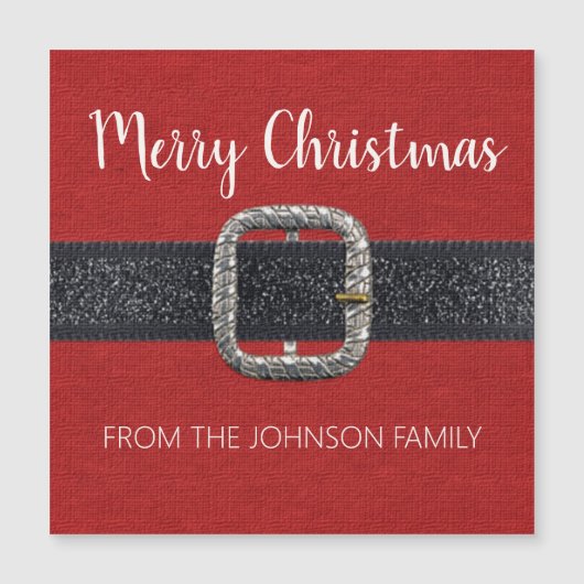 Weihnachtsgürtel frohe Weihnachten Magnetkarte (Vorderseite)