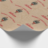 Weihnachtsgürtel & Holly Individuelle Name Kraft Geschenkpapier (Ecke)