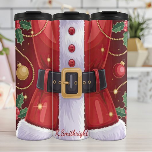 Weihnachtsgürtel und Anzug Thermosbecher
