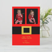 Weihnachtsgürtel Zwei Foto Weihnachtskarte Feiertagskarte (Stehend Vorderseite)