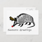 Weihnachtsgürteltier Feiertagspostkarte (Vorne/Hinten)
