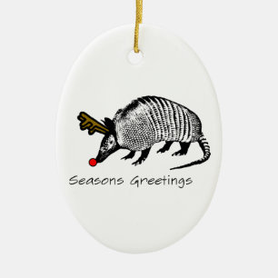 Weihnachtsgürteltier Keramikornament