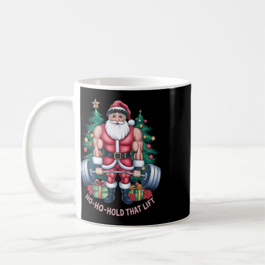 Weihnachtsgymnasium trainiert Ho-ho-hold, dass Kaffeetasse (Links)