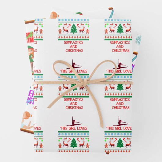 Weihnachtsgymnastik Geschenkpapier Set (Beispiel)