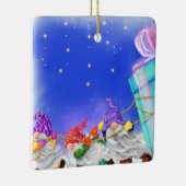 Weihnachtsgymnastik mit Geschenk Weihnachtsgeschen Keramikornament (Rechts)