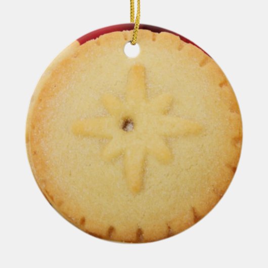 Weihnachtshackfleisch-Torte man versah Verzierung Keramikornament (Vorne)