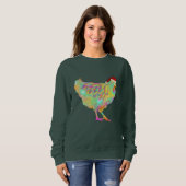 Weihnachtshähnchen Funny Psychedelic Hen Spaß Sweatshirt (Vorne ganz)