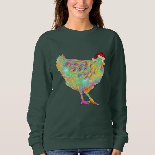 Weihnachtshähnchen Funny Psychedelic Hen Spaß Sweatshirt (Vorderseite)