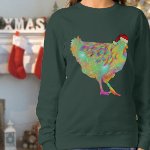 Weihnachtshähnchen Funny Psychedelic Hen Spaß Sweatshirt
