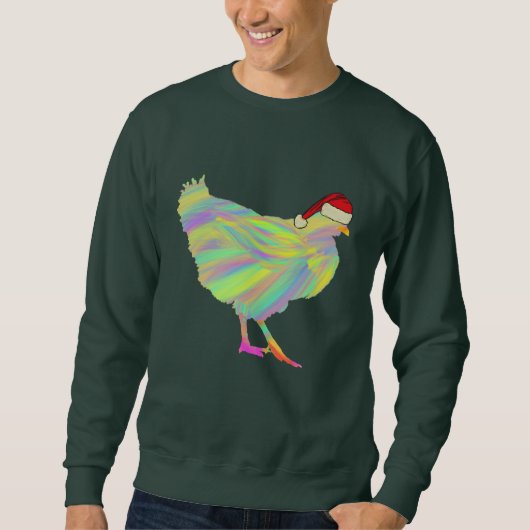 Weihnachtshähnchen Funny Psychedelic Hen Spaß Sweatshirt (Vorderseite)
