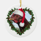 Weihnachtshähnchen * Rhode Island Red Keramik Ornament (Vorne)