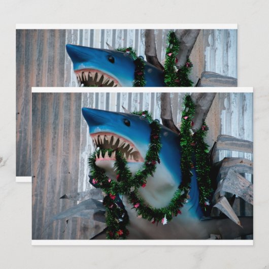 Weihnachtshai Einladung (Vorne/Hinten)
