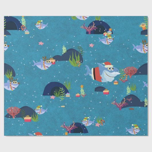 Weihnachtshai Geschenkpapier (Flach)