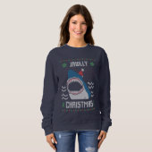 Weihnachtshai hässlichen Pullover Sweatshirt (Vorne ganz)