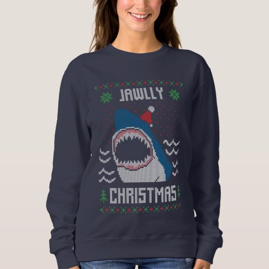 Weihnachtshai hässlichen Pullover Sweatshirt (Vorderseite)