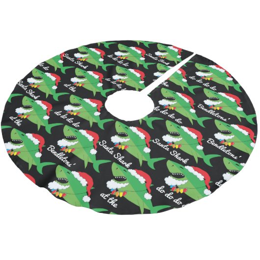 Weihnachtshai Polyester Weihnachtsbaumdecke (Schrägansicht)