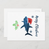 Weihnachtshai Postkarte (Vorne/Hinten)