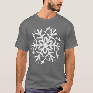 Weihnachtshai Schneeflocke Geschenk Hai Scheck T-Shirt
