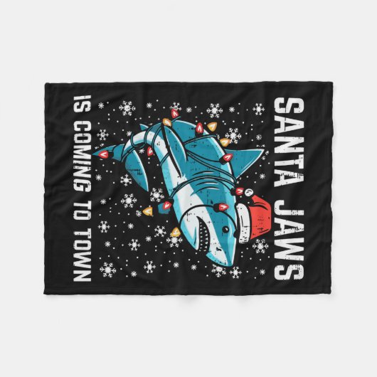 Weihnachtshai Weihnachtsmänner Weihnachtsmänner Ju Fleecedecke (Vorderseite (Horizontal))