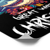 Weihnachtshai Weihnachtsmannmütze Xmas Santa Jaws  Poster (Ecke)