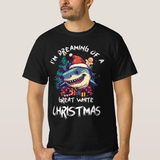 Weihnachtshai Weihnachtsmannmütze Xmas Santa Jaws  T-Shirt (Vorderseite)