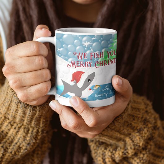 Weihnachtshai Wir fischen Ihnen ein frohes Weihnac Kaffeetasse