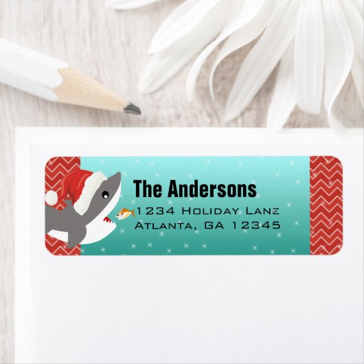 Weihnachtshai Zickzack Muster Rücksendeadresse (Insitu)