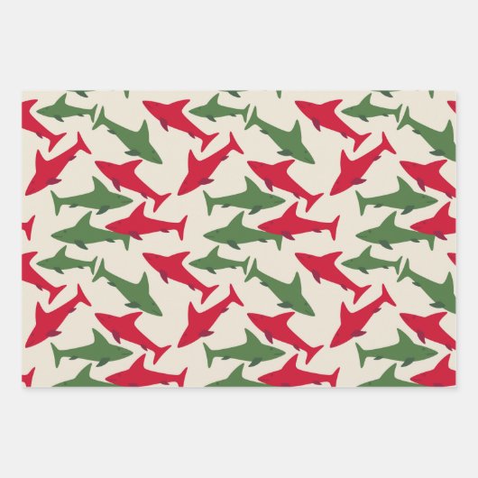 Weihnachtshaie Geschenkpapier Set (Vorderseite 3)