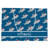 Weihnachtshaie Niedlich große Geschenktasche Geschenktüte (Rückseite)