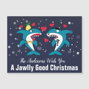 Weihnachtshaie Personalisierte Weihnachtskarte Magnetkarte