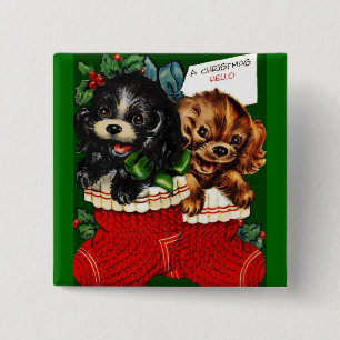 Weihnachtshallo Welpen Button