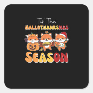 WeihnachtsHalloween Das Hallothanksmas Jahreszeit Quadratischer Aufkleber