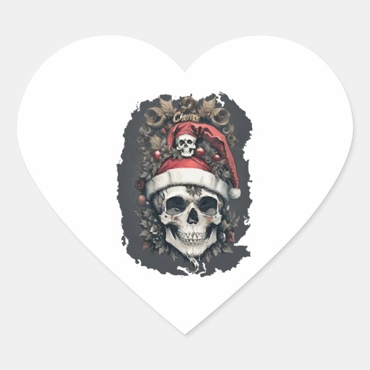 WeihnachtsHalloween Herz-Aufkleber (Vorderseite)