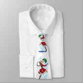 Weihnachtshals Tie Snowman und Girl Dance Krawatte (Gebunden)