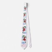 Weihnachtshals Tie Snowman und Girl Dance Krawatte (Vorderseite)