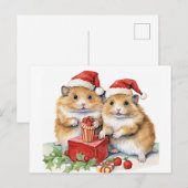 Weihnachtshampsters, oh, so niedlich, postkarte (Vorne/Hinten)