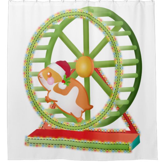 Weihnachtshamster Duschvorhang (Vorderseite)