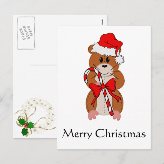 WeihnachtsHamster Feiertagspostkarte (Vorne/Hinten)