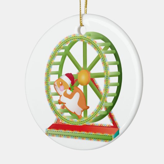 Weihnachtshamster Keramik Ornament (Links)
