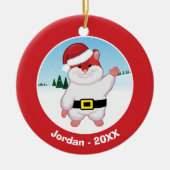 Weihnachtshamster Keramik Ornament (Vorne)