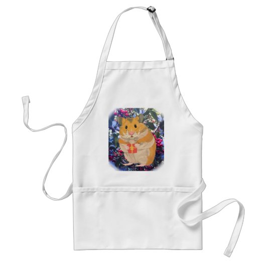 WeihnachtsHamster mit Geschenk Schürze (Vorne)
