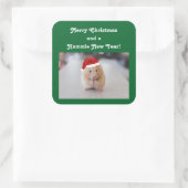 WeihnachtsHamster Quadratischer Aufkleber (Tasche)