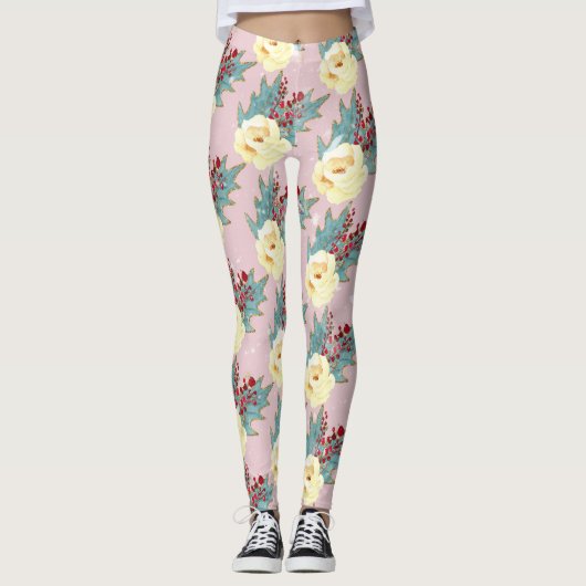 Weihnachtshanddruckkunst Leggings (Vorderseite)