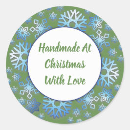 Weihnachtshandgefertigt mit Liebe-Aufklebern Runder Aufkleber