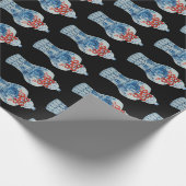 Weihnachtshandgemälde Blau und Weiß Ingwer Jar Geschenkpapier (Ecke)